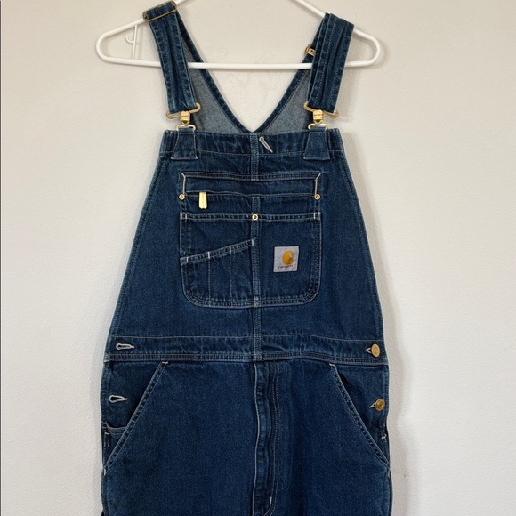 Carhartt Blue Denim Overalls Size 34 - Picture 3 of 16